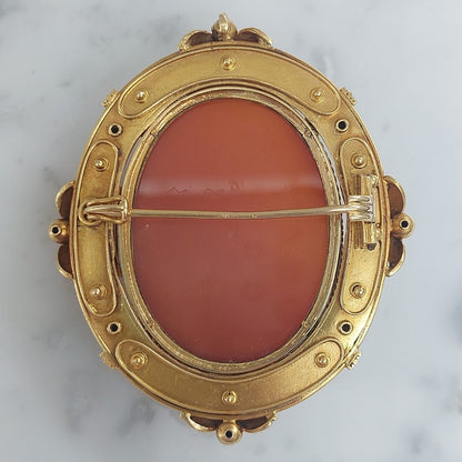 Etruscan Revival Antique Cameo Brooch