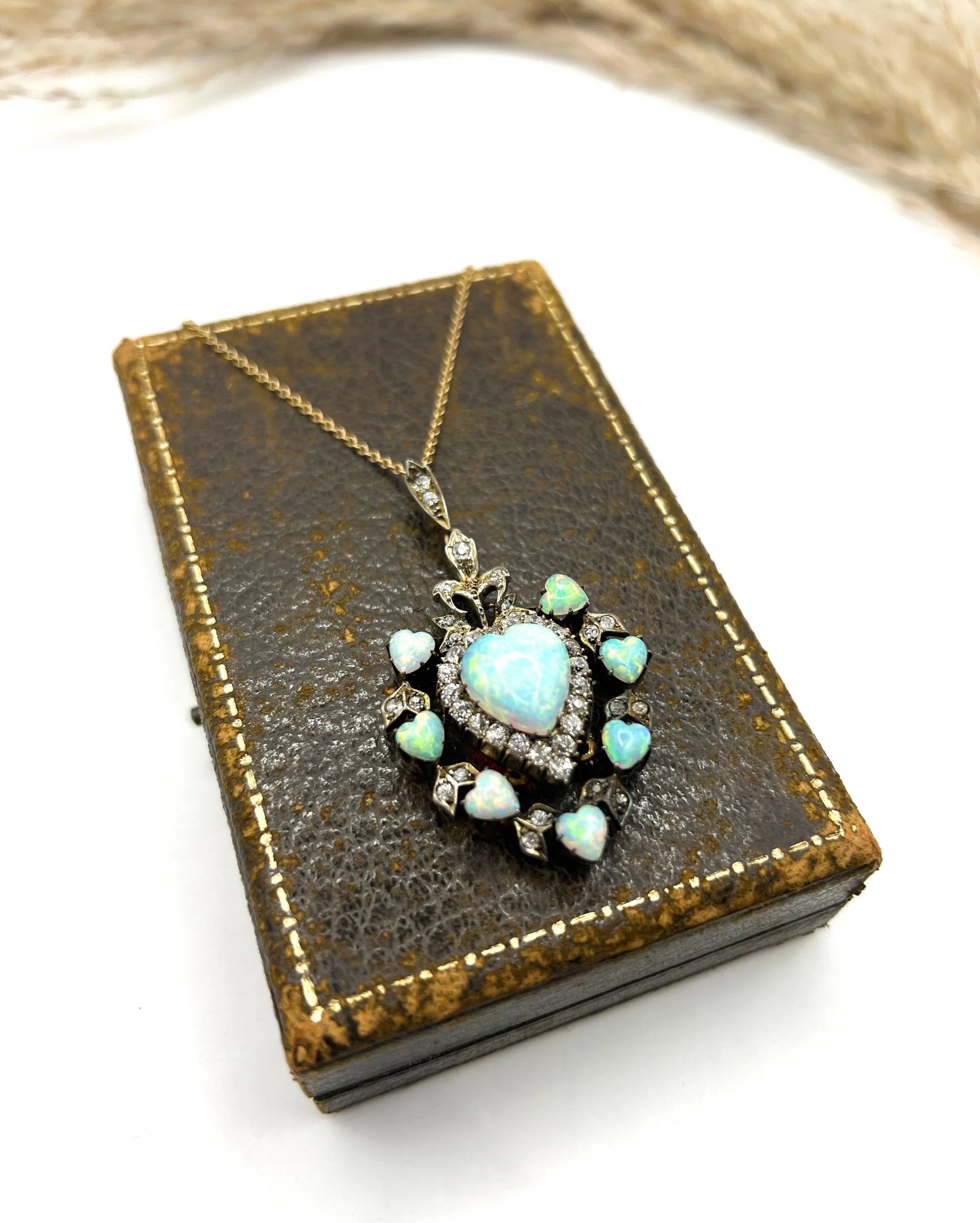 Early Victorian Antique Large Diamond Heart Cluster Pendant, Circa 1870