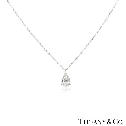 Platinum Tiffany & Co. 2.28 Carat Diamond Pendant And Chain