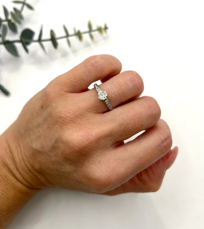 Vintage Platinum 0.50 Carat Diamond Engagement Ring, Circa 1940