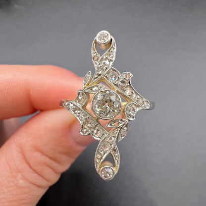 Antique Belle Epoque Edwardian Diamond Ring, Circa 1900