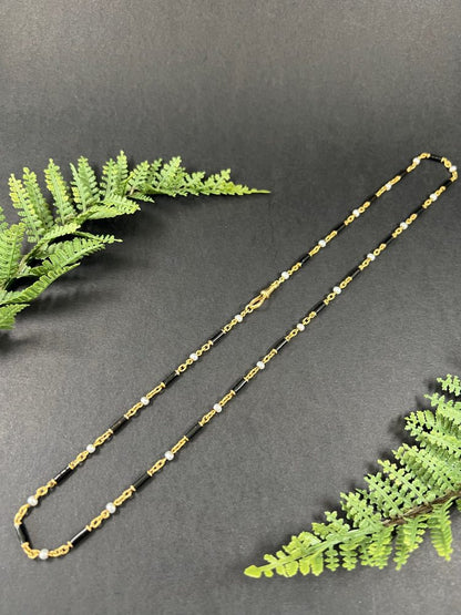 Antique Enamel And Pearl Long Necklace In 18 Carat Yellow Gold