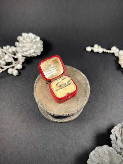 Antique Platinum 1920's Diamond Engagement Ring With Diamond Shoulders