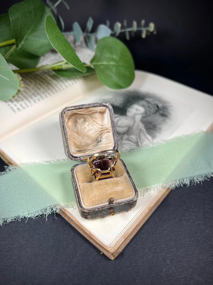Vintage 14 Carat Gold Large Amethyst and Diamond Cocktail Ring, Circa 1960