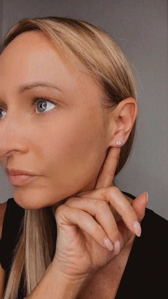 Modern Diamond Stud Earrings In 18 Carat White Gold