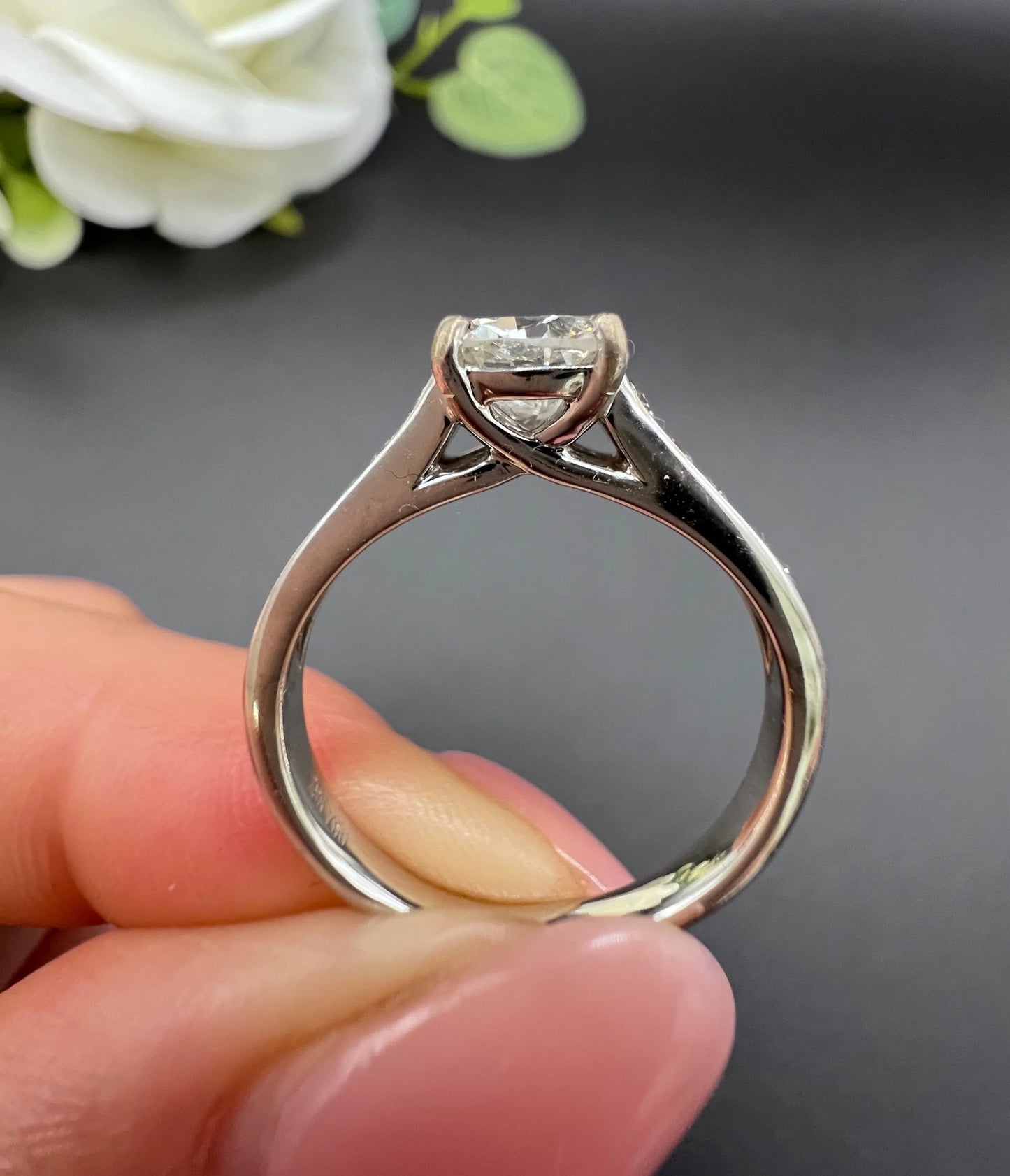 Vintage Platinum, 1930s 0.89 Carat Diamond Engagement Ring