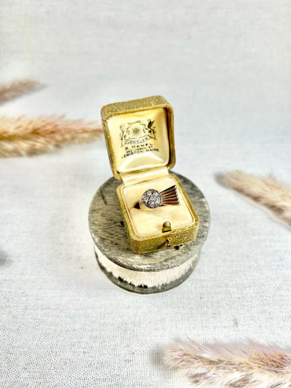 Vintage 18 Carat Rose Gold Diamond Bombé and Fan Cocktail Ring, Circa 1940