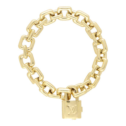 Vintage Louis Vuitton Chunky Padlock Link 18ct Yellow Gold Bracelet with Padlock Clasp