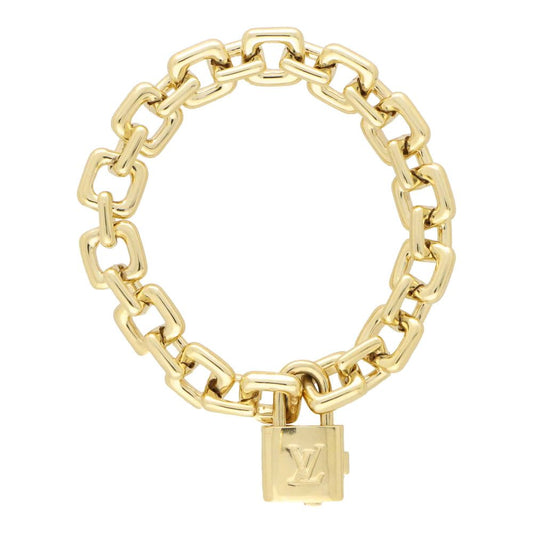 Vintage Louis Vuitton Chunky Padlock Link 18ct Yellow Gold Bracelet with Padlock Clasp