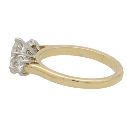 Certified 1.47ct Round Brilliant Diamond Three Stone Ring