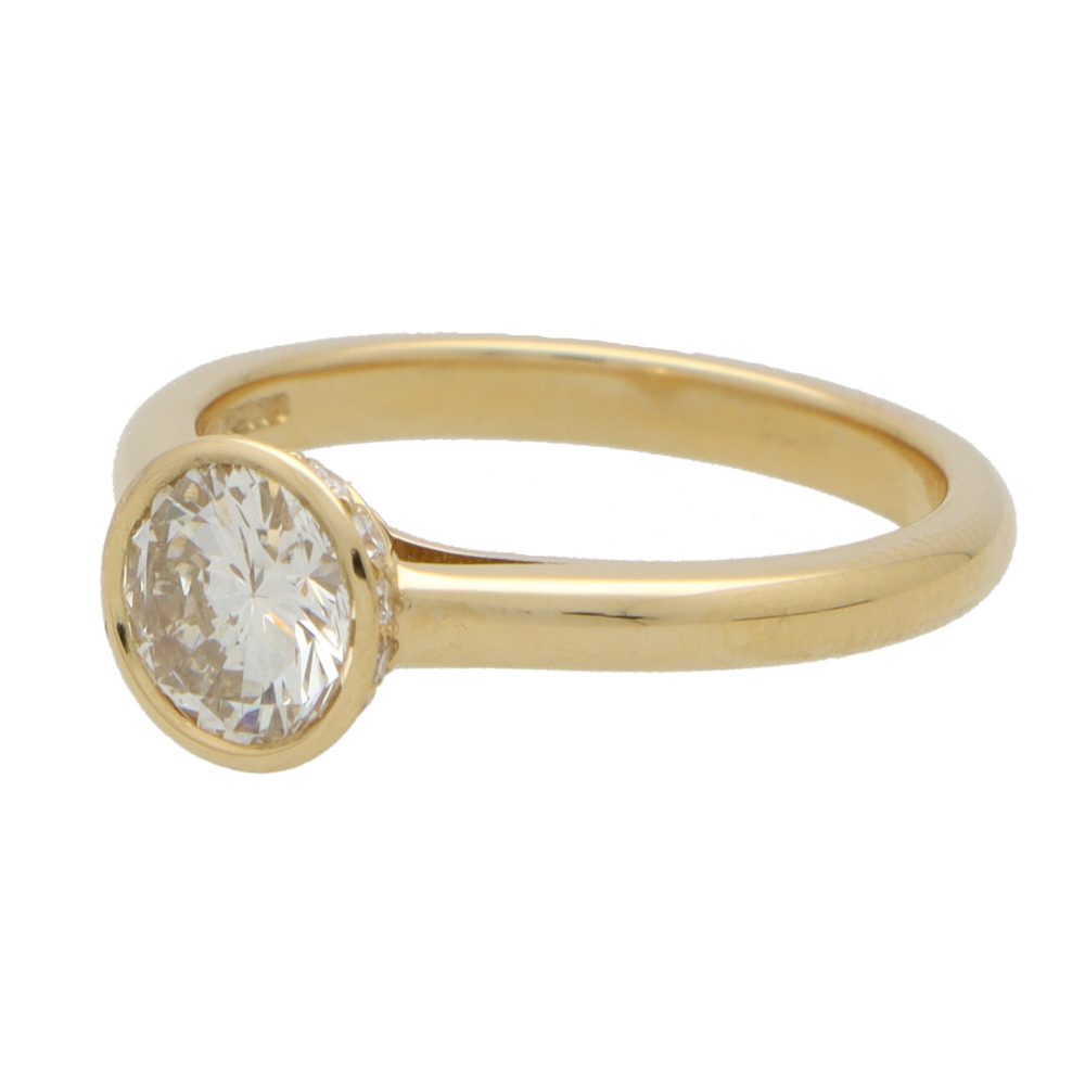 1.38ct Bezel Set Diamond Solitaire Engagement Ring in 18ct Yellow Gold