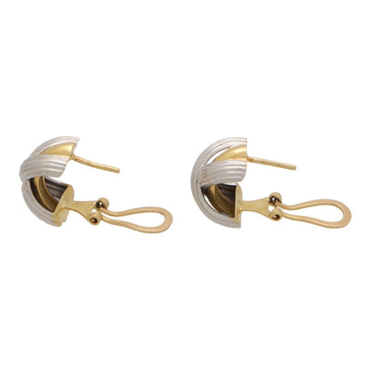 Vintage Cross Earrings In Yellow And White Gold