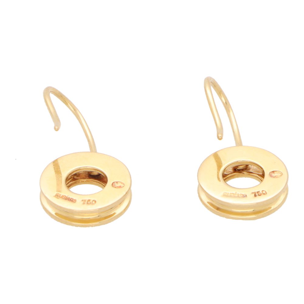 Vintage Rugiada Circle Drop Earrings In Yellow Gold