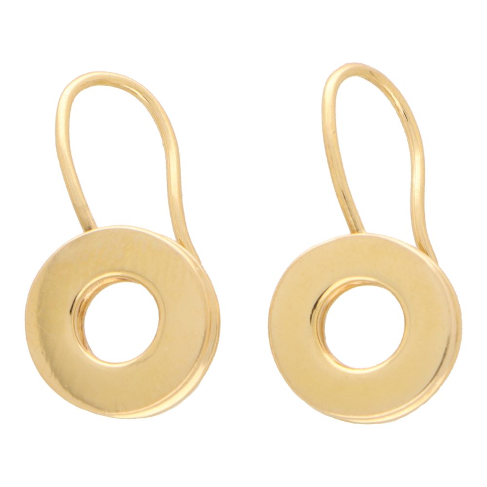 Rugiada circle drop earrings in yellow gold.