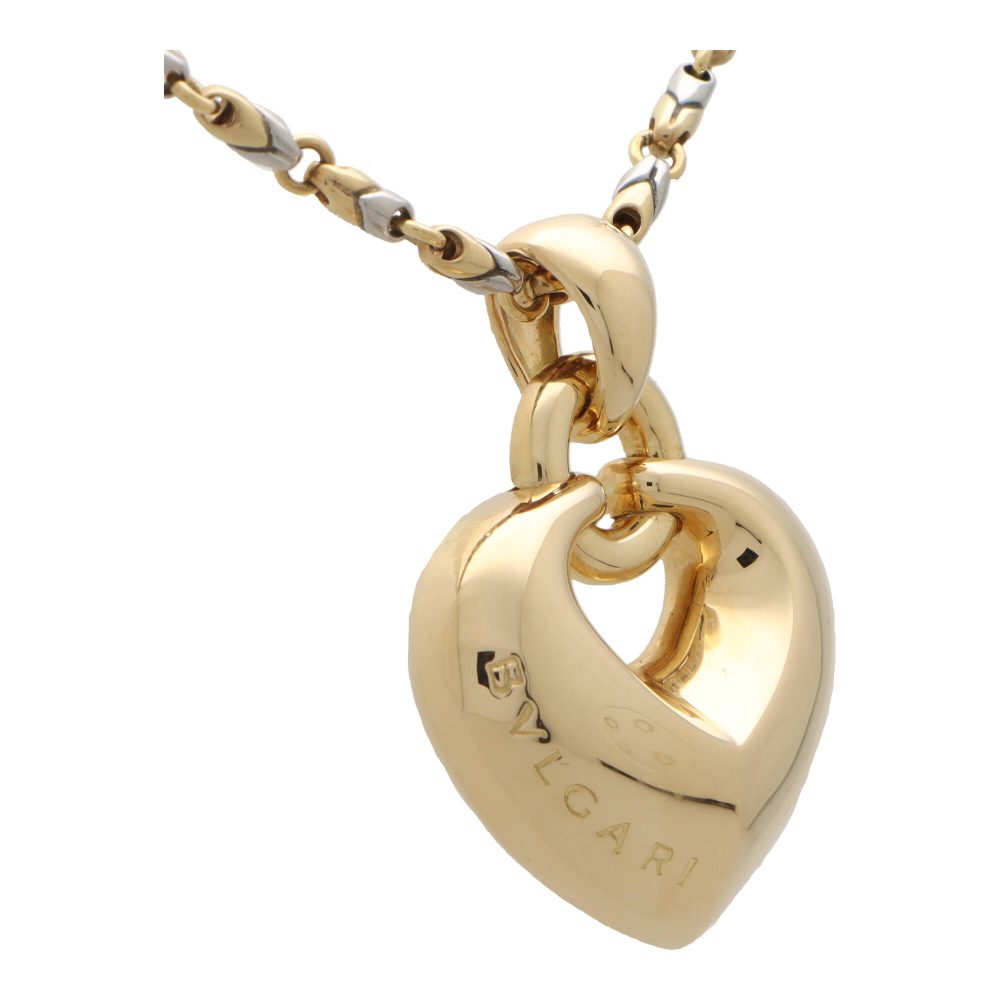 Vintage Bvlgari Doppio Cuore Heart Pendant, 18K Gold