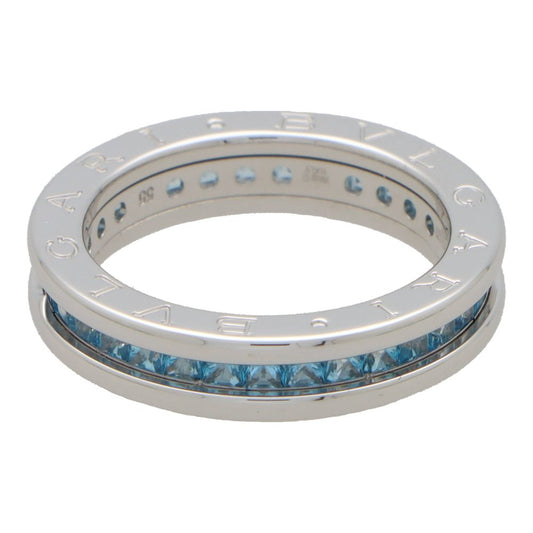 Vintage Bvlgari B.Zero1 Blue Topaz Full Eternity Band Ring in 18ct White Gold
