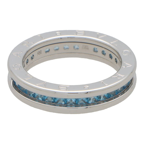 Vintage Bvlgari B.Zero1 Blue Topaz Full Eternity Band Ring in 18ct White Gold