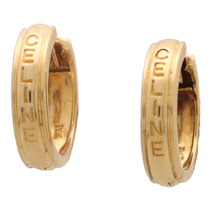 Celine logo detachable hoop earrings in yellow gold.