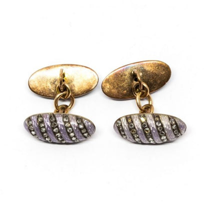 Fabergé Diamond & Enamel Cufflinks, Circa 1899
