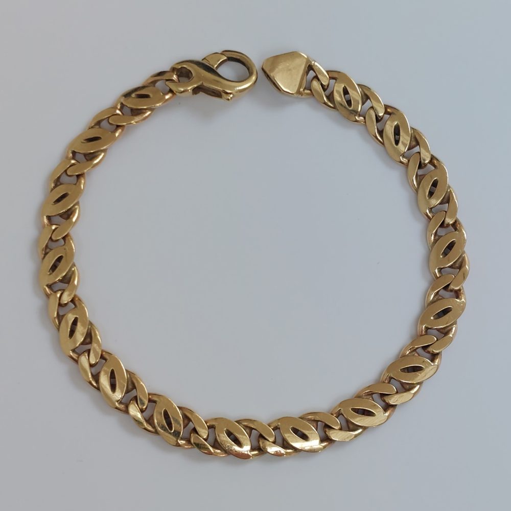 Fancy Curb Link Gold Bracelet