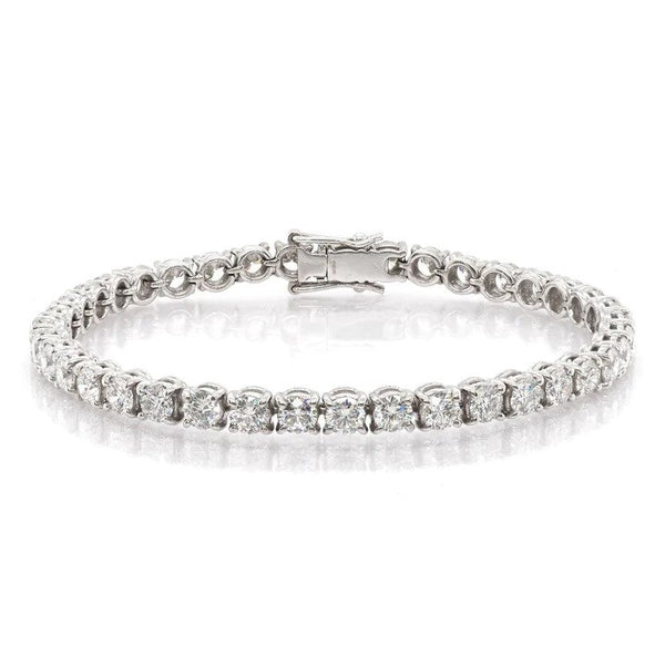 Fine 10.28ct Diamond Line Tennis Bracelet in 18ct White Gold, 39 round brilliant cut diamonds totalling 10.28 carats individually claw set