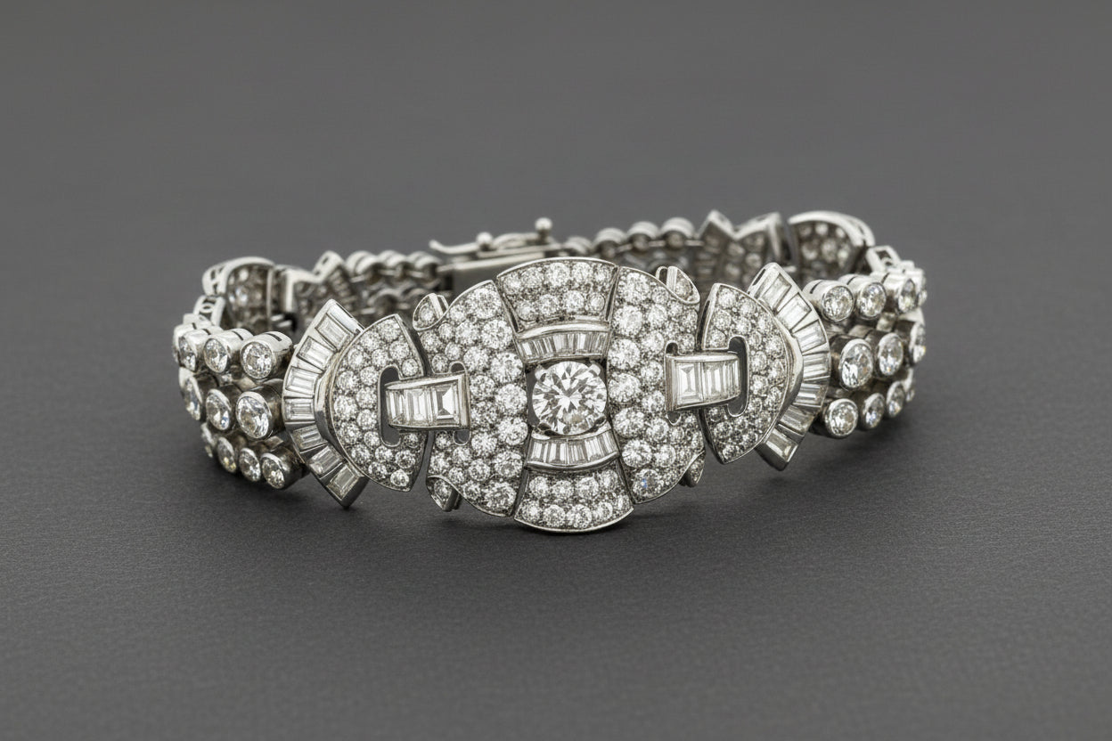 Art Deco Diamond Bracelet 14 carats