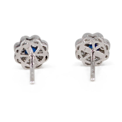 Floral Diamond and Sapphire Earrings