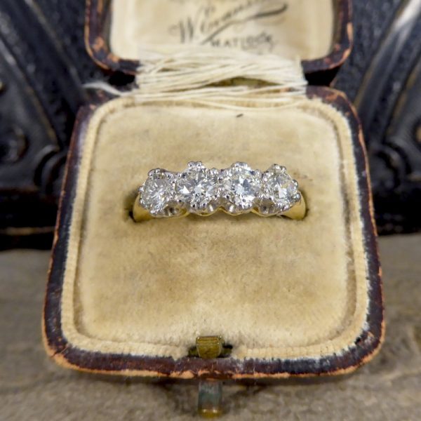 Four Stone 1.10ct Old Cut Diamond Ring