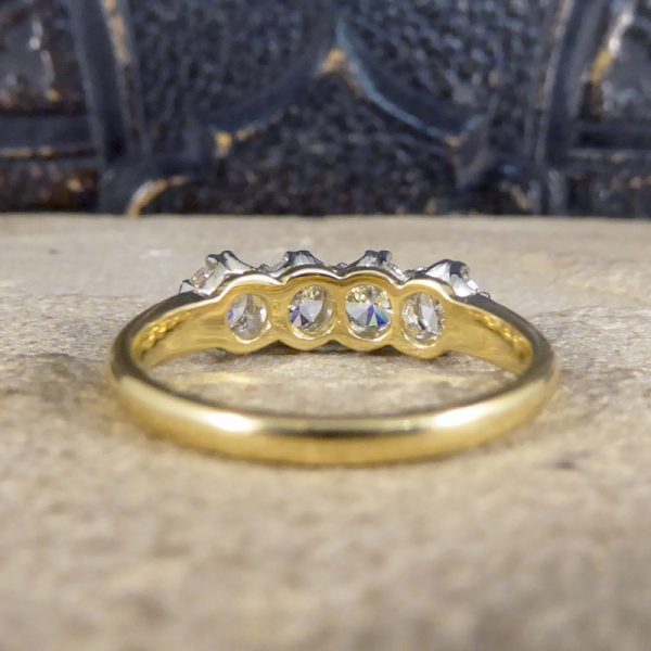 Four Stone 1.10ct Old Cut Diamond Ring