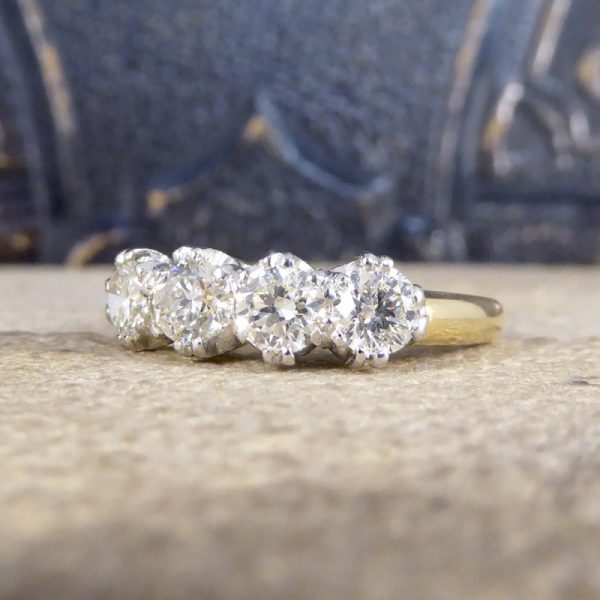 Four Stone 1.10ct Old Cut Diamond Ring