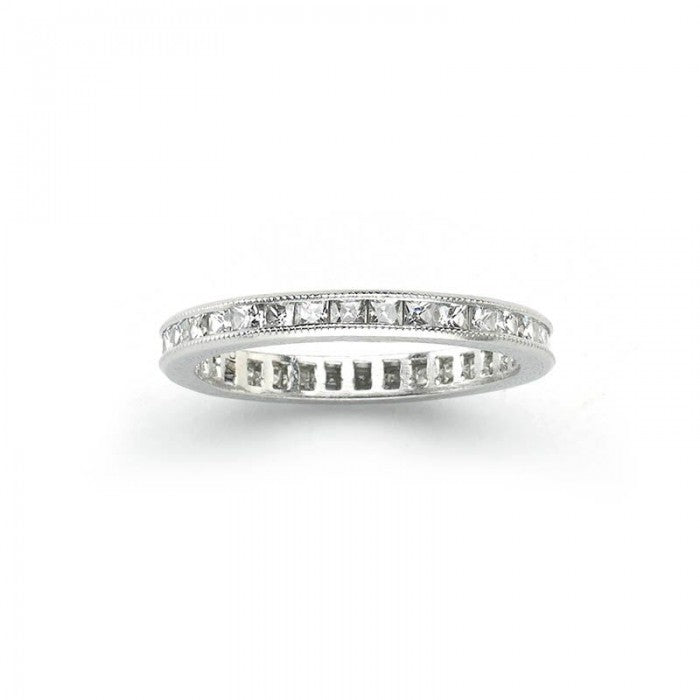 French Cut Diamond Platinum Eternity Ring