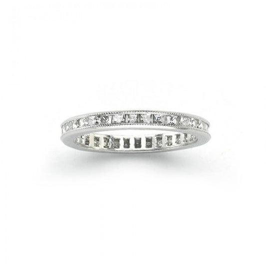 French Cut Diamond Platinum Eternity Ring