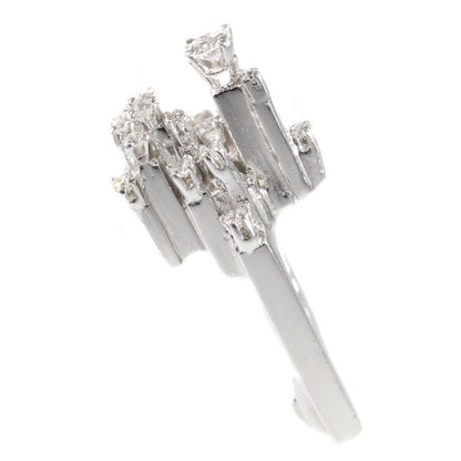 French Modernist Diamond Platinum Ring