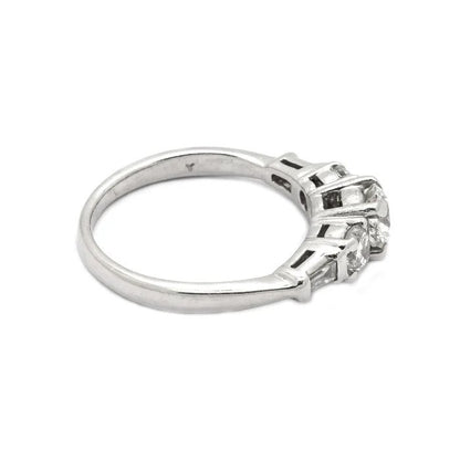 GIA Certified F colour 1.15cts Vintage Three Stone Diamond Engagement Ring in Platinum