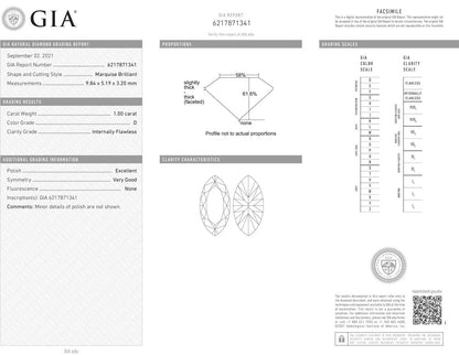 GIA 1ct Marquise Diamond and Sapphire Cluster Dress Ring, D Colour Internally Flawless, GIA Certified D IF 1ct marquise-cut diamond centrally set to tapered navette surround studded with sparkling diamonds accented with lines of French cut blue sapphires in 18ct white gold with a GIA certificate