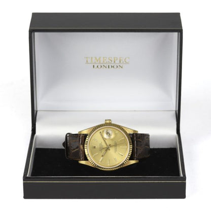 Gents Rolex Oyster Perpetual Date 18ct Yellow Gold 34mm Ref: 15238