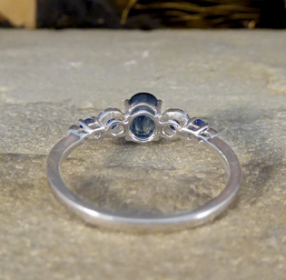 Geometric 0.83ct Sapphire and Diamond Ring