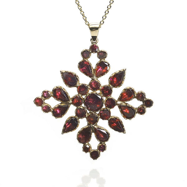 Georgian Antique Garnet Cruciform Pendant