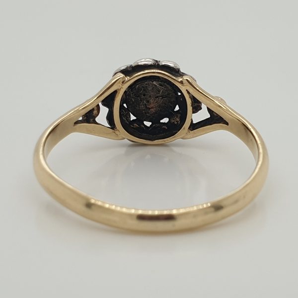 Georgian Antique Rose Cut Diamond Cluster Ring