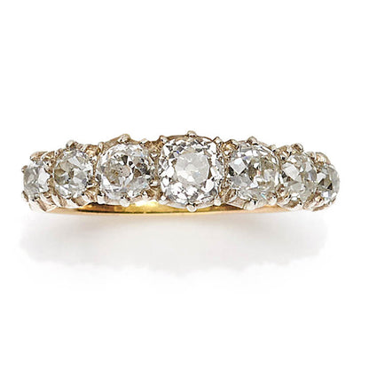 Georgian Antique Seven Stone Diamond Ring, 1.73ct