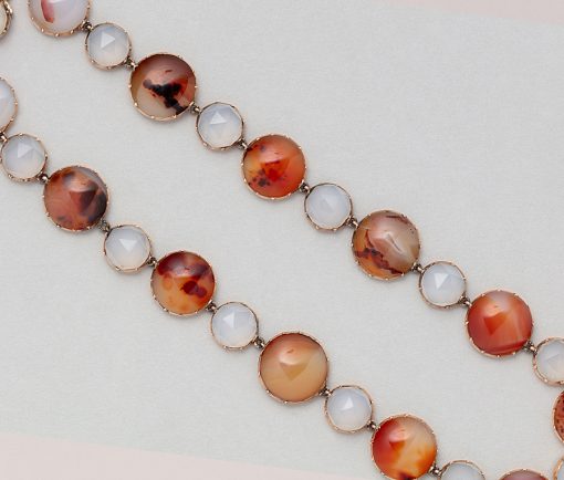 Georgian Antique Carnelian Agate and Gold Collar Necklace