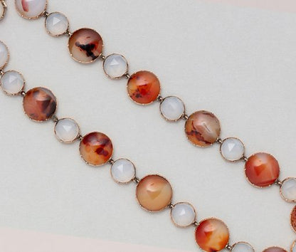 Georgian Antique Carnelian Agate and Gold Collar Necklace
