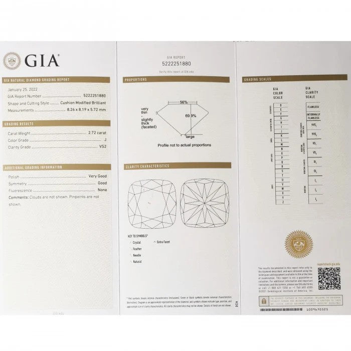 Georgian Style GIA Certified 2.72ct J VS2 Old Cut Diamond Solitaire Engagement Ring