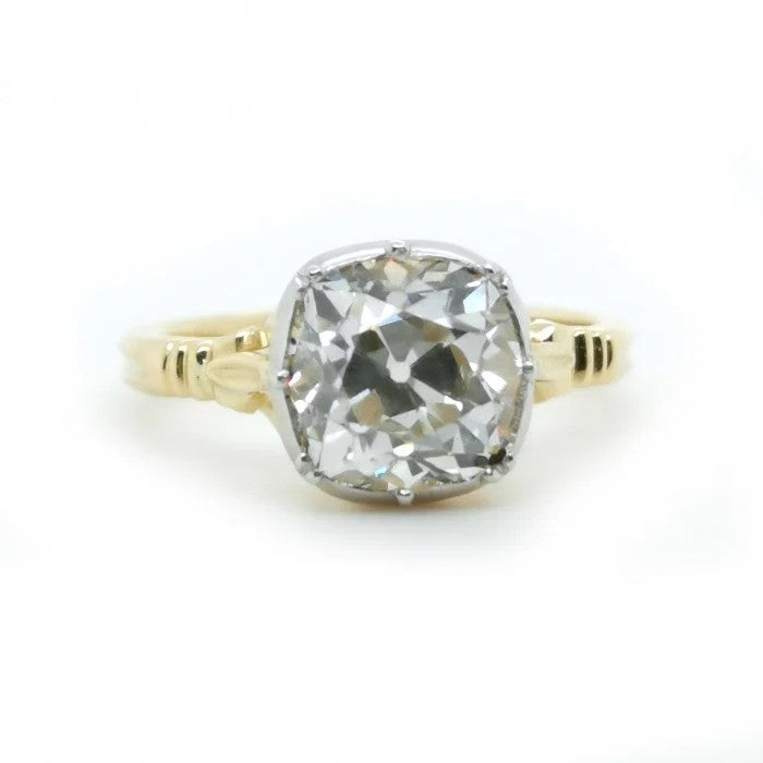 Georgian Style 2.72ct Old Cut Diamond Solitaire Engagement Ring