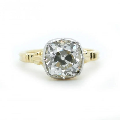 Georgian Style 2.72ct Old Cut Diamond Solitaire Engagement Ring
