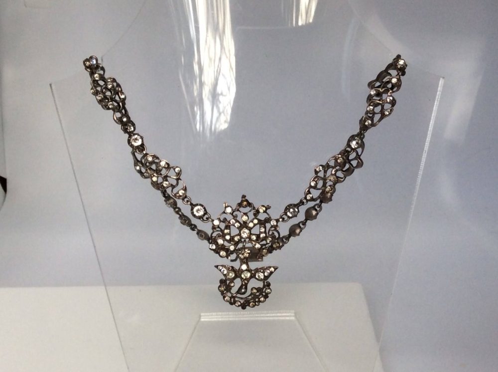 Rare Antique Georgian Silver Paste Choker Necklace