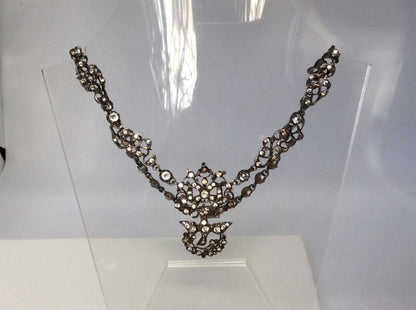 Rare Antique Georgian Silver Paste Choker Necklace