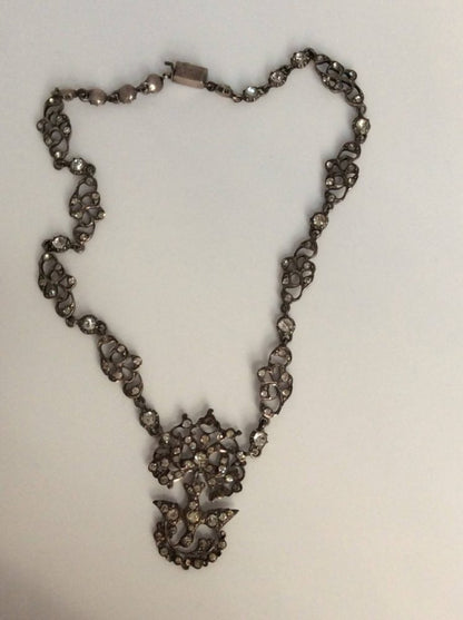 Rare Antique Georgian Silver Paste Choker Necklace