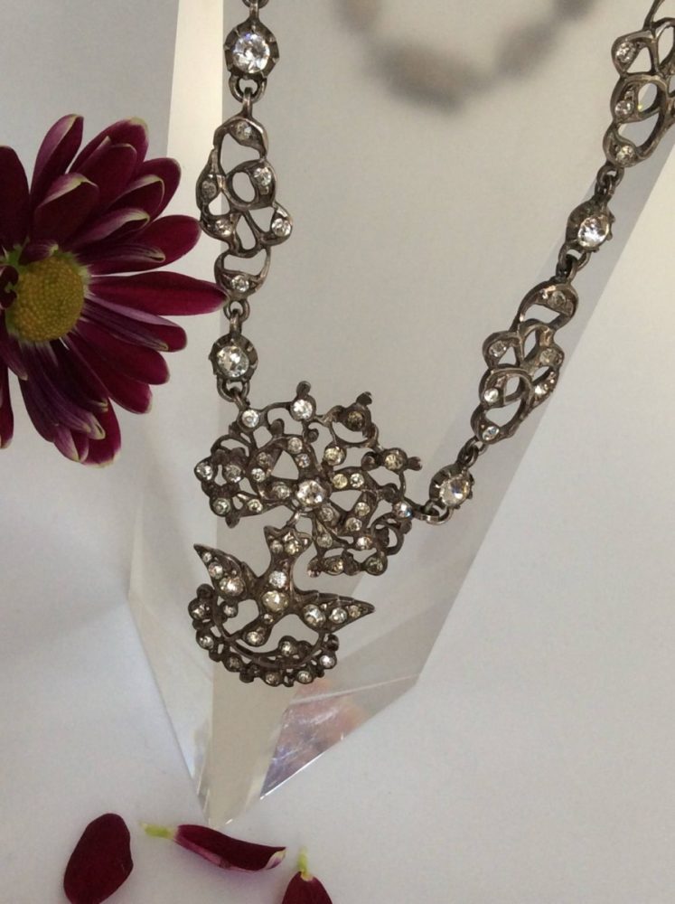 Rare Antique Georgian Silver Paste Choker Necklace