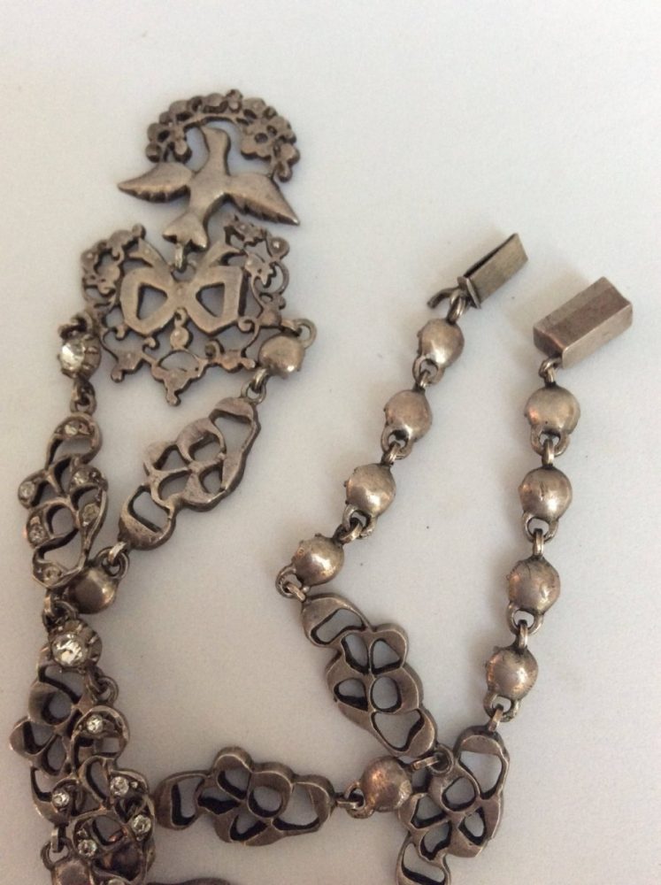 Rare Antique Georgian Silver Paste Choker Necklace